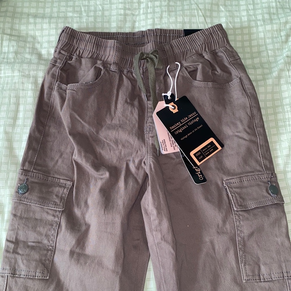 Monkey ride camo olive colored jeans